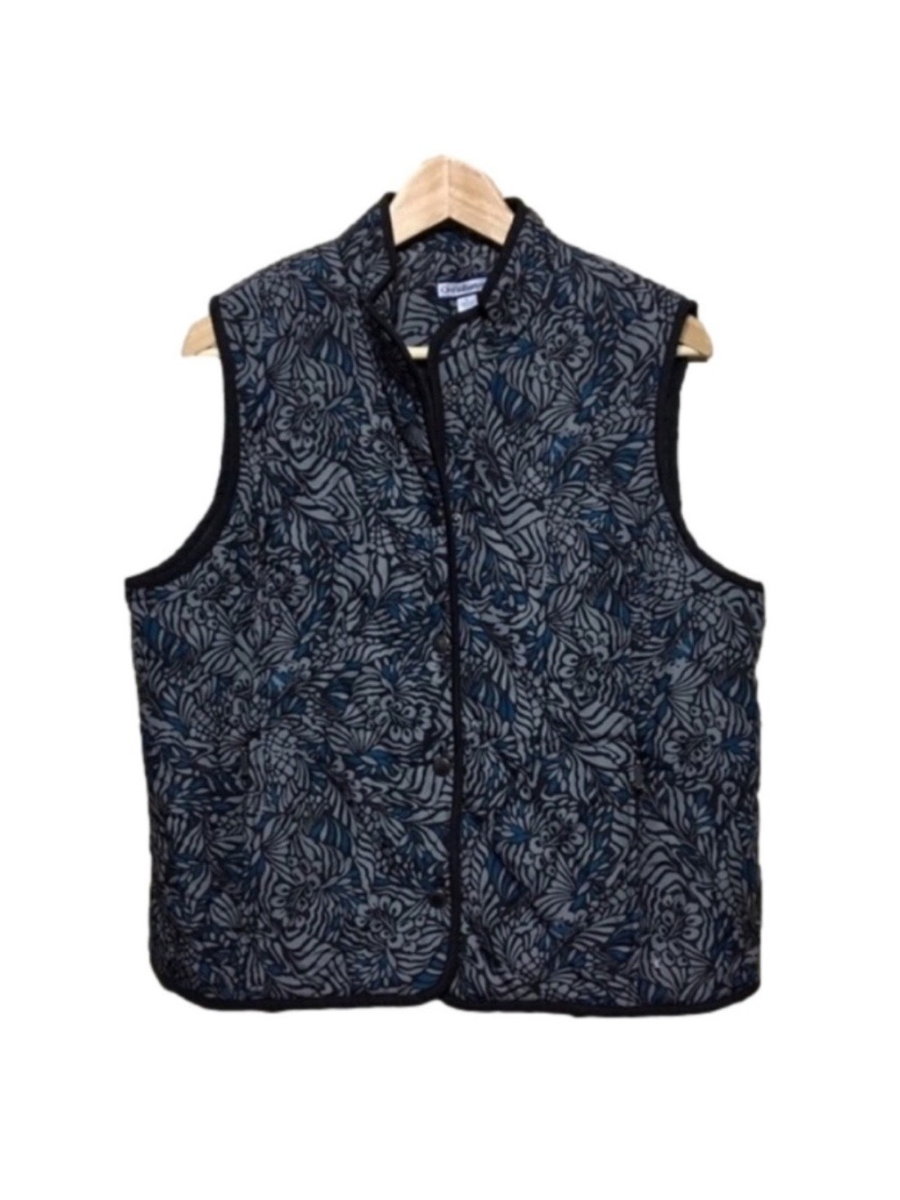 Croft & Barrow quilted abstract floral print vest size large
